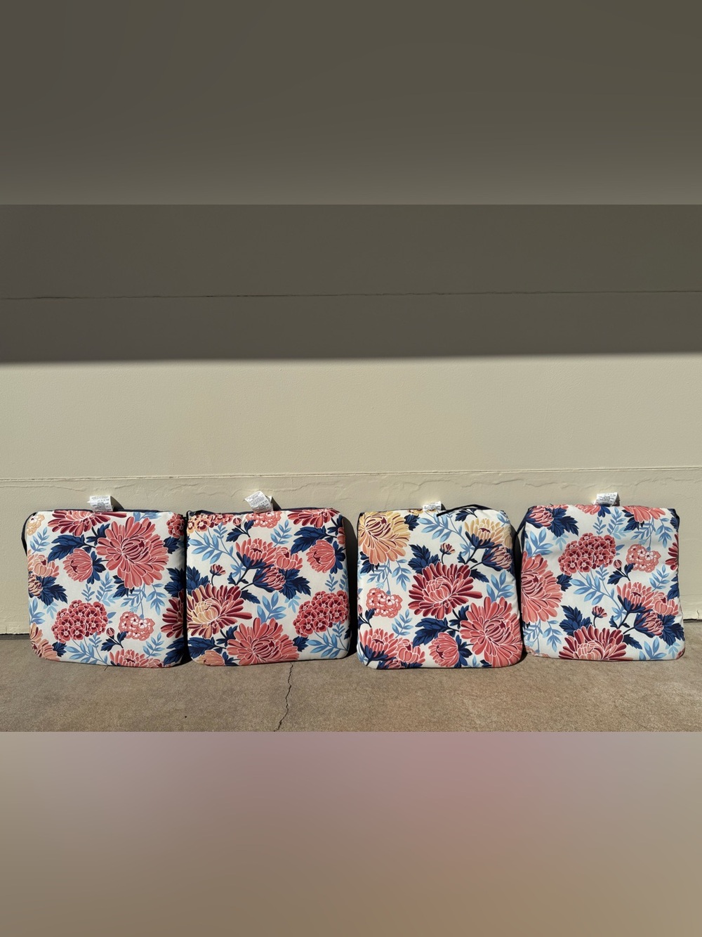 Four, 18-inx19-in Portia Floral Patio
Chair Cushion in excellent used condition